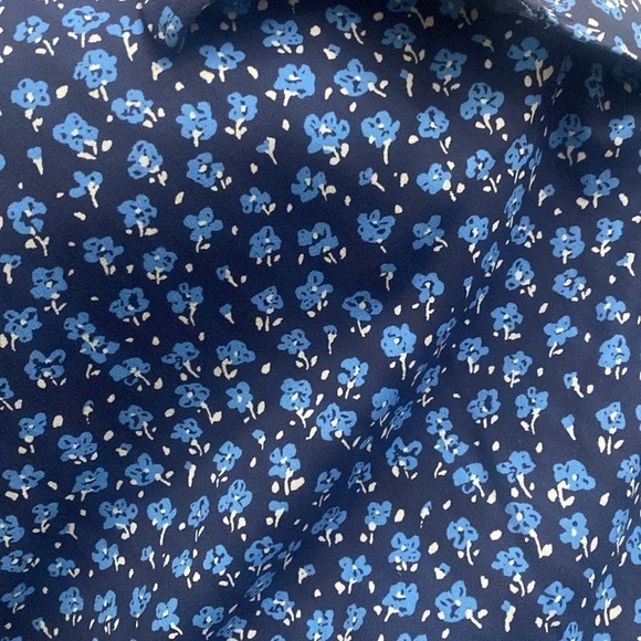 Bonobos Tech Slim Fit Blue Floral Button Down Long Sleeve Shirt - Picture 6 of 6